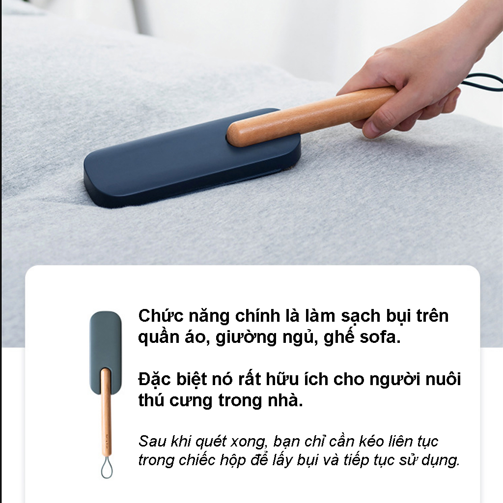 Cây lăn bụi – Bàn chải tĩnh điện hút lông, bụi trên quần áo, sofa và giường