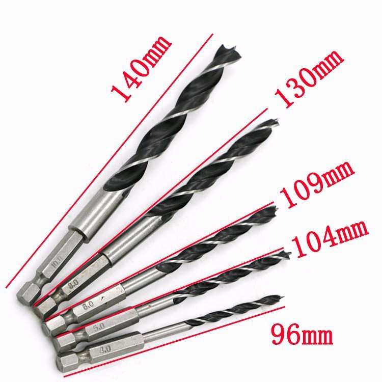 Bộ 5 mũi khoan gỗ chuôi lục giác có đầu định tâm