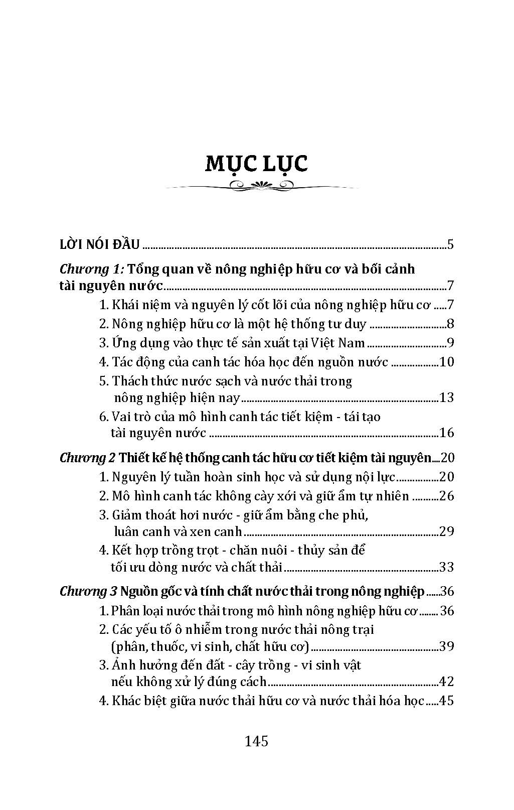 Nông Nghiệp Hữu Cơ - Canh Tác Tiết Kiệm Nước Và Xử Lý Nước Thải