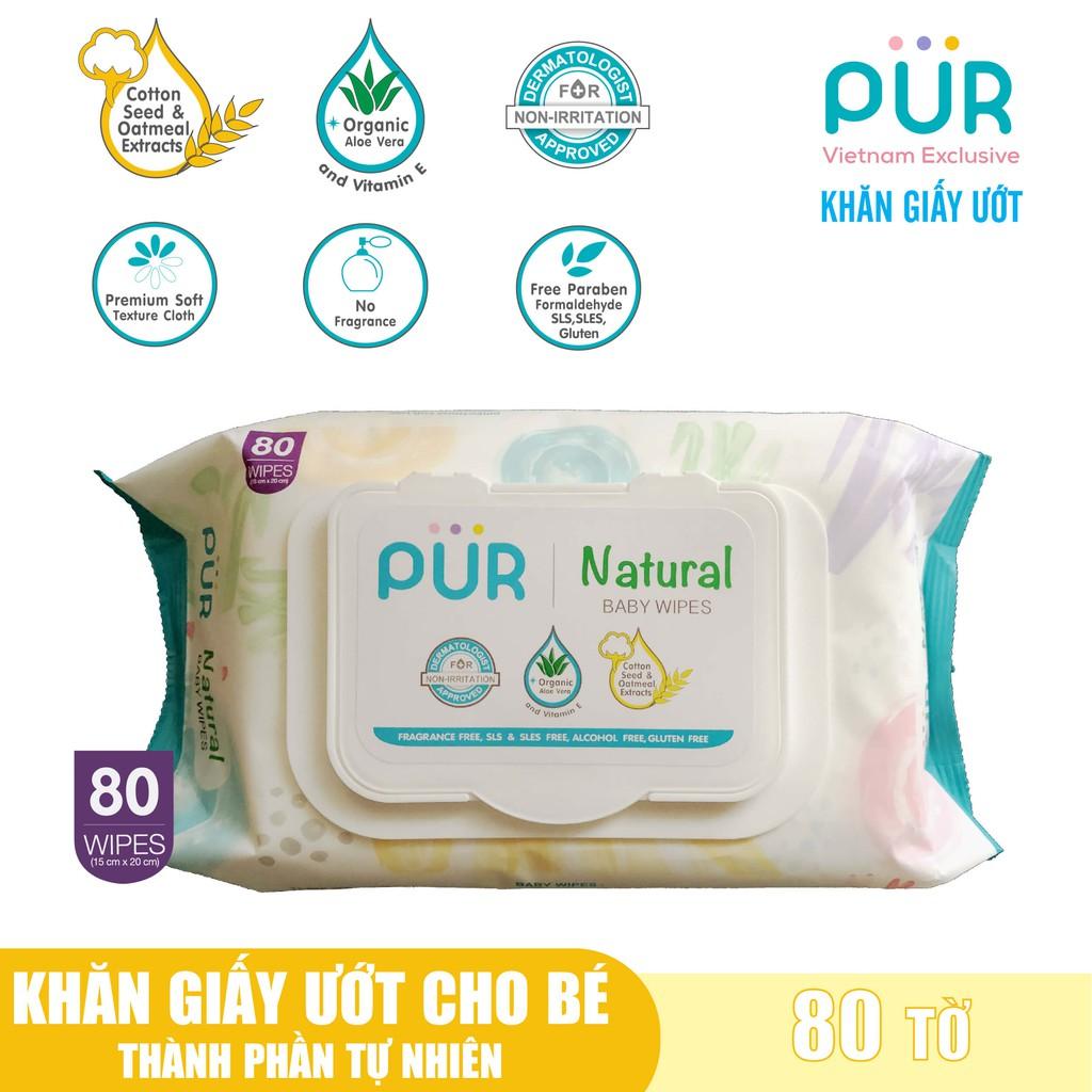 Bình nước có dây đeo Pur 390ml - Tặng gói khăn ướt 80 tờ