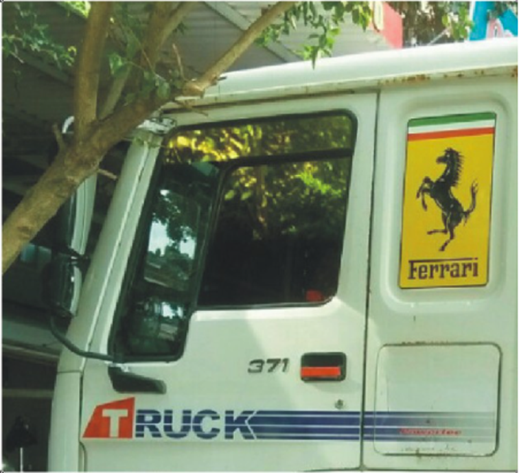 Decan ferari truck dán trang trí xe đầu kéo, xe tải
