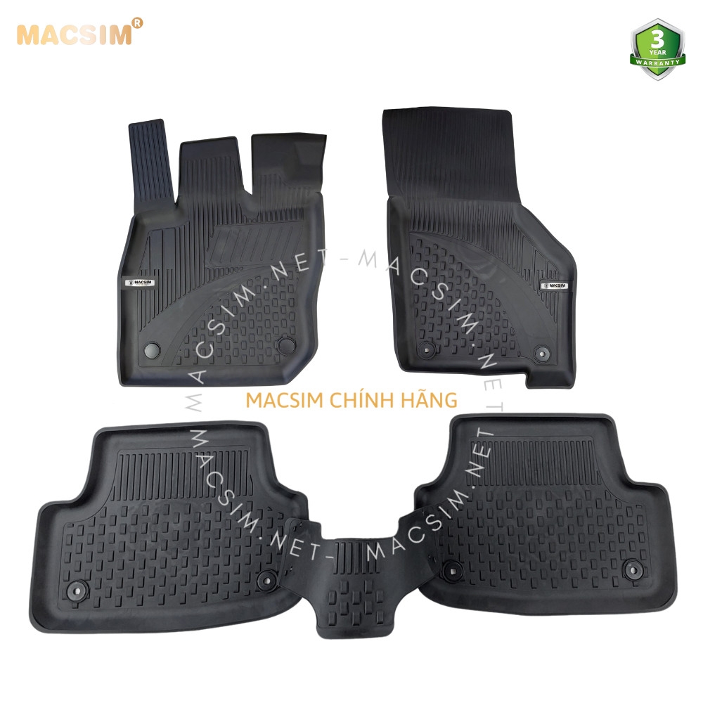 Thảm lót sàn ô tô nhựa TPE Silicon Audi A4 2016+ Black Nhãn hiệu Macsim
