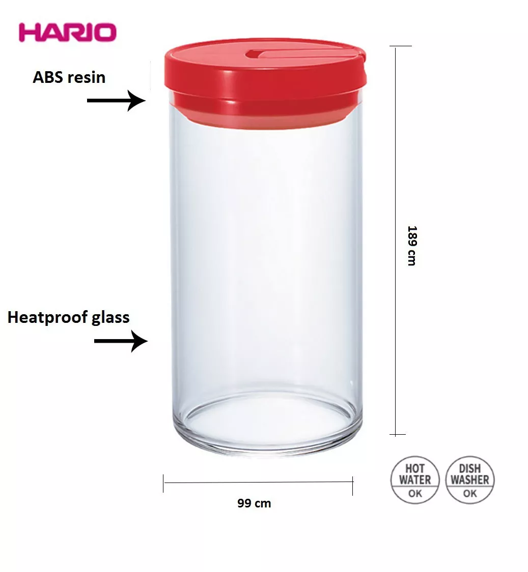 Bình Thủy Tinh Hình Ống Giữ Hạt Cà Phê Hario Glass Canister L