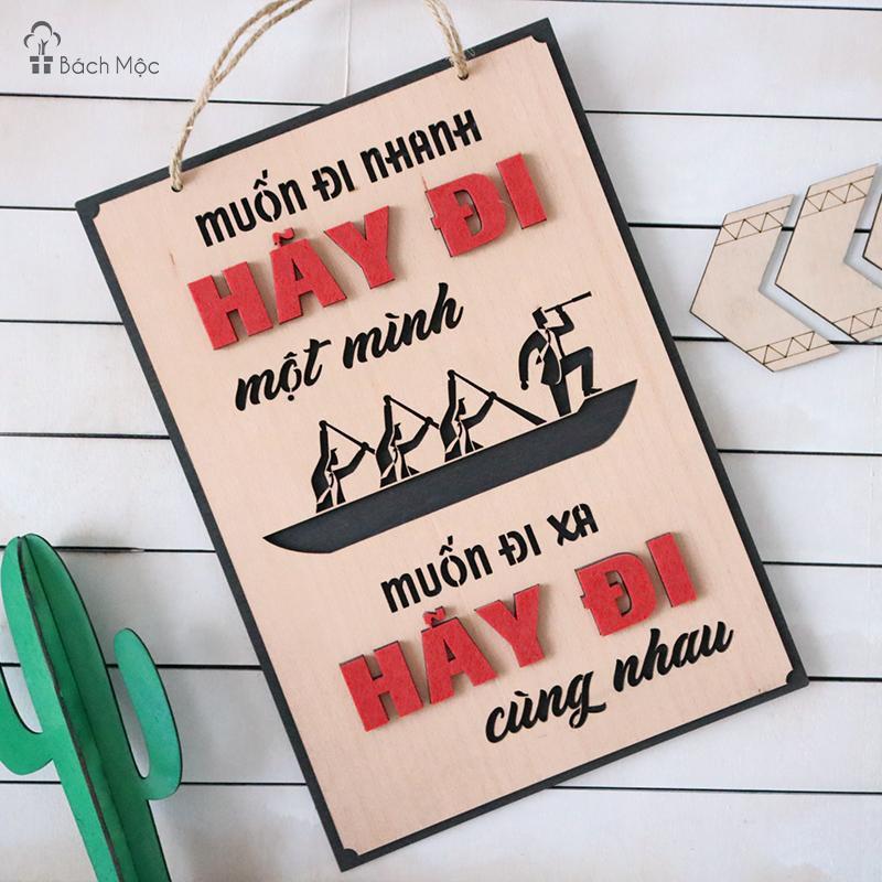 Bảng gỗ decor khẩu hiệu tạo động lực làm việc (bảng gỗ trang trí