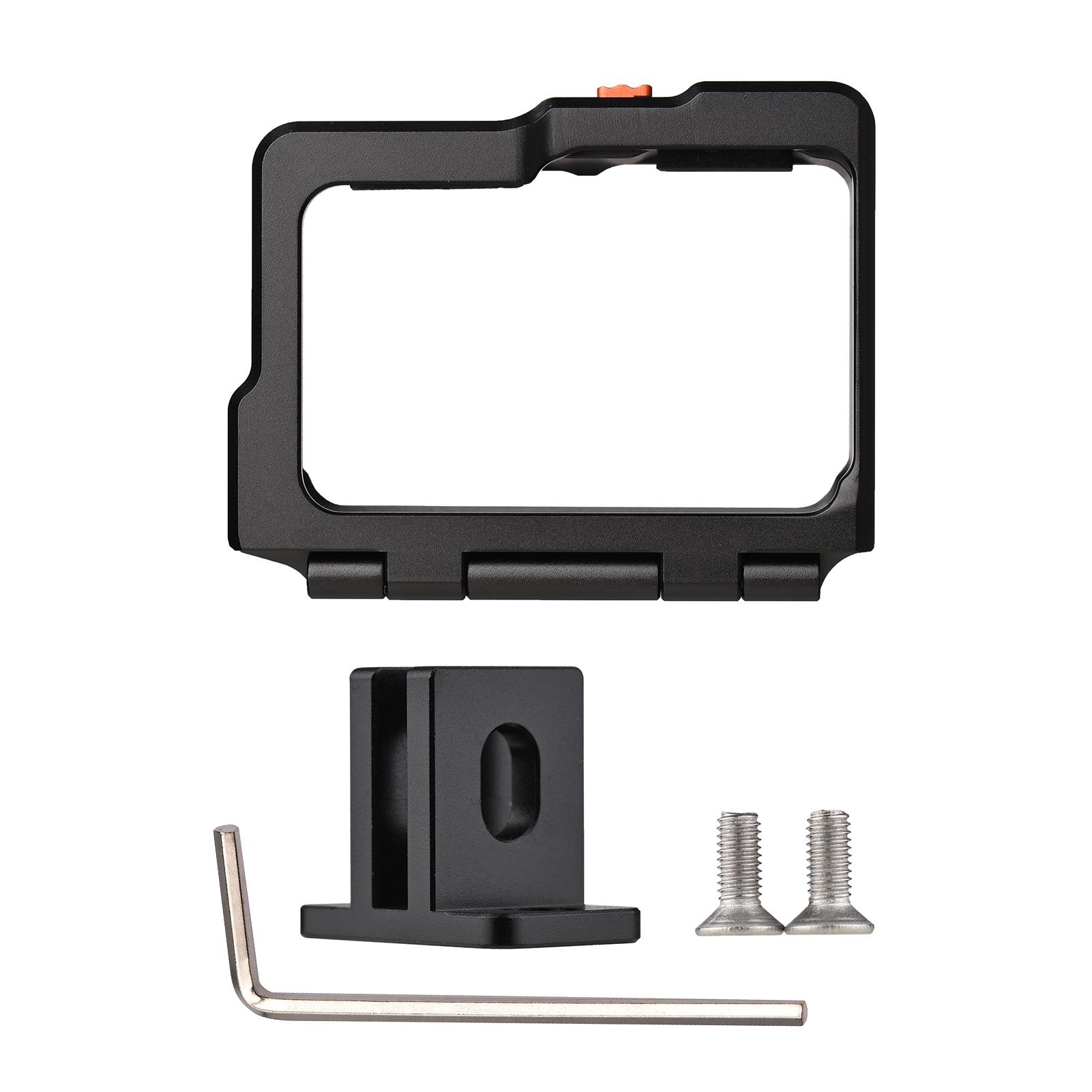 Metal Sports Camera Video Cage with Dual Cold Shoe Mounts Protective Frame Cage Vlog Accessories Replacement
