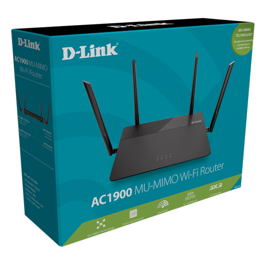 D-Link DIR-878 AC1900 - Router Wifi a/g/n/ac 2.4GHz/5GHz Băng Tần Kép - Hàng Chính Hãng