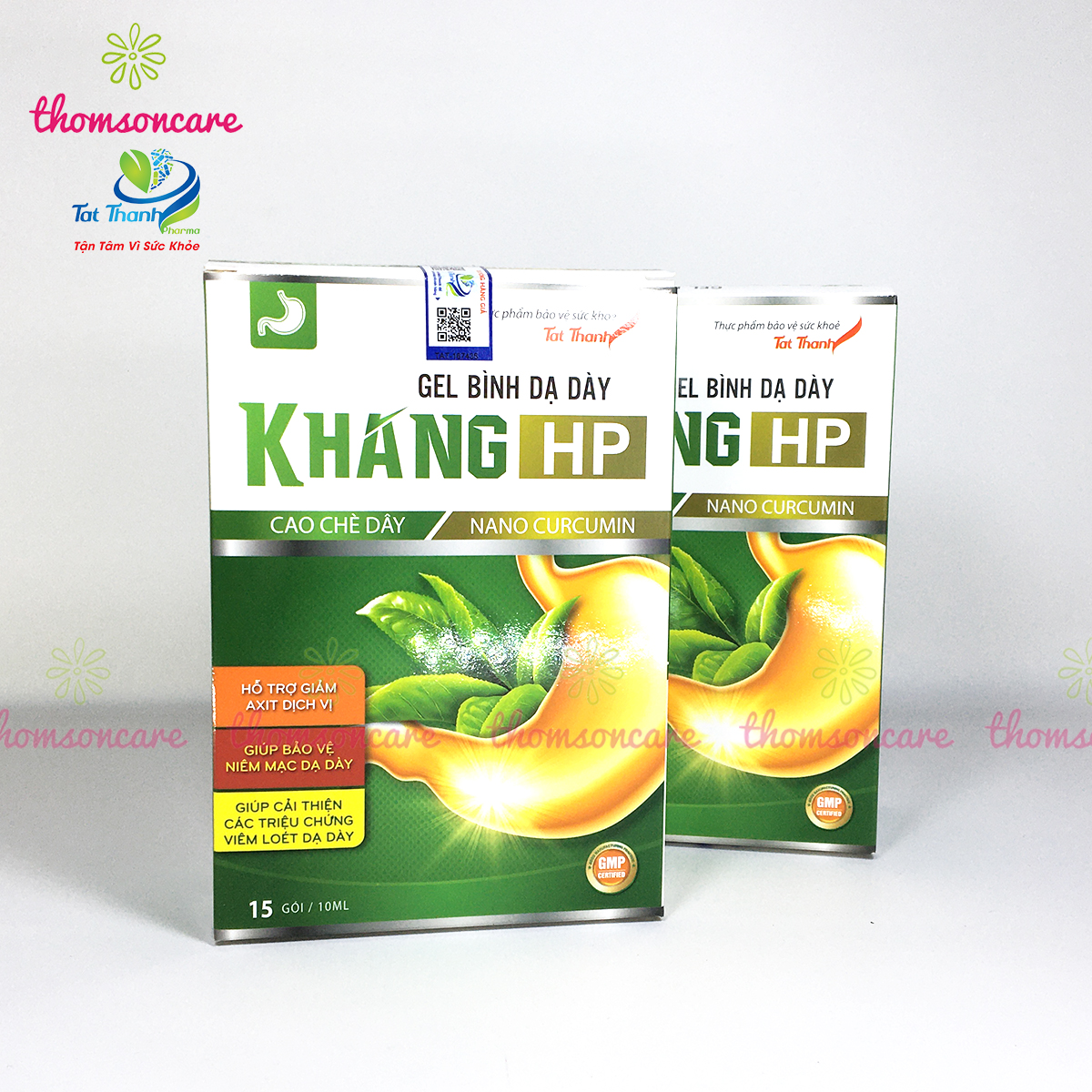 Khang HP Tất Thành - Gói gel trung hòa dịch vị acid dạ dày, từ chè dây, thảo dược - Giảm trào ngược, ợ chua, tá tràng - Hộp 15goi