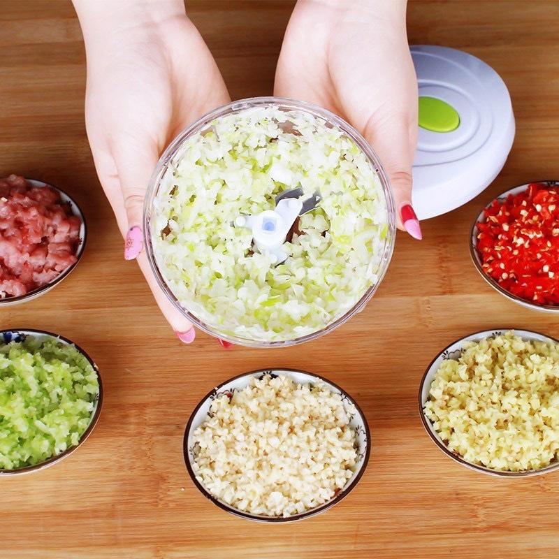 Dụng cụ xay tỏi ớt hành kéo tay đa năng, máy xay tỏi cầm tay Hiệu Mini FOOD Chopper