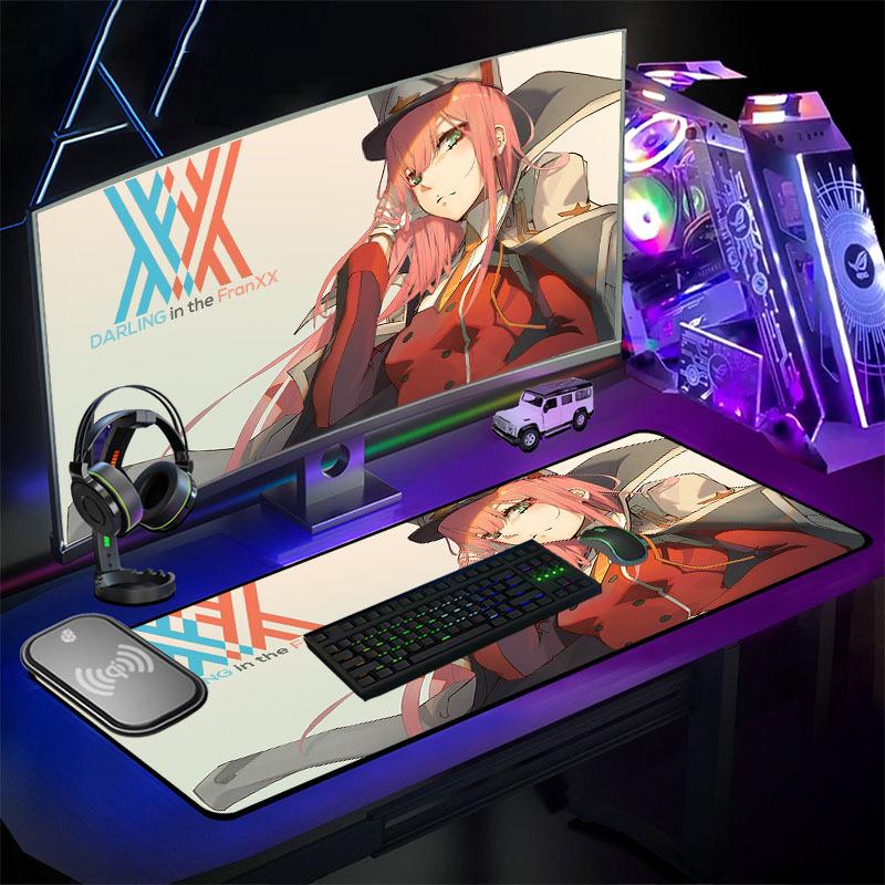 Tấm lót chuột phát sáng Amazon rgb tốt nhất dễ thương số 0 hai cô gái lớn chống trượt trò chơi bóng ma có đèn led trò chơi pad thi đấu điện