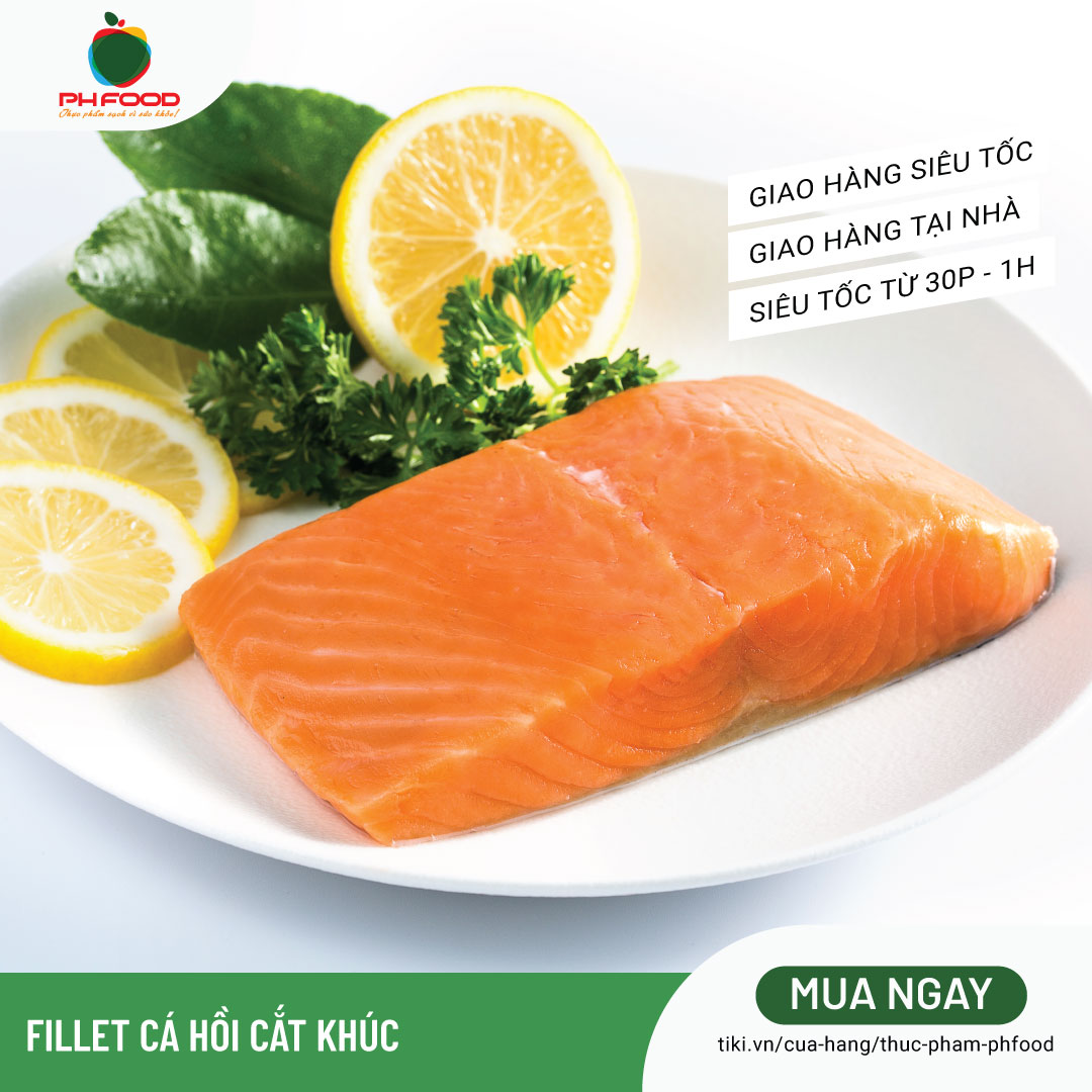 - Cá Hồi Fillet Cắt Khúc Nhật Bản - 1Kg - Bao Xanh