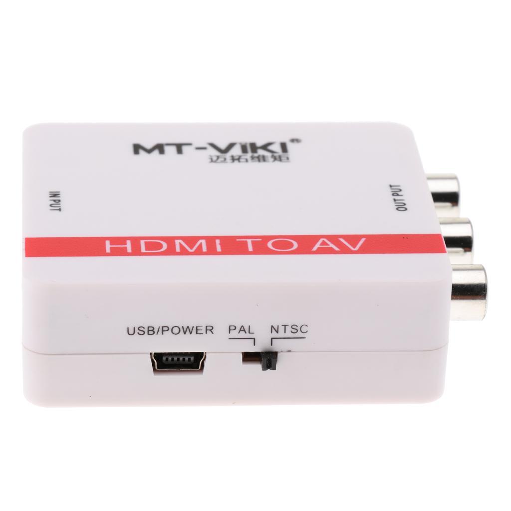1080P to AV 3RCA CVBs Composite Video Audio Converter White Adapter