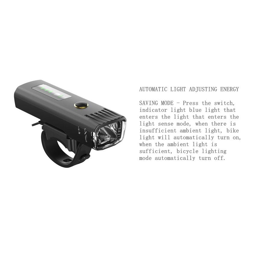 Đèn pin 300 Lumen cho xe đạp Đèn xe đạp thông minh chống chói Đèn USB có thể sạc lại Đèn trước đi xe đạp Đèn pha phụ kiện xe đạp