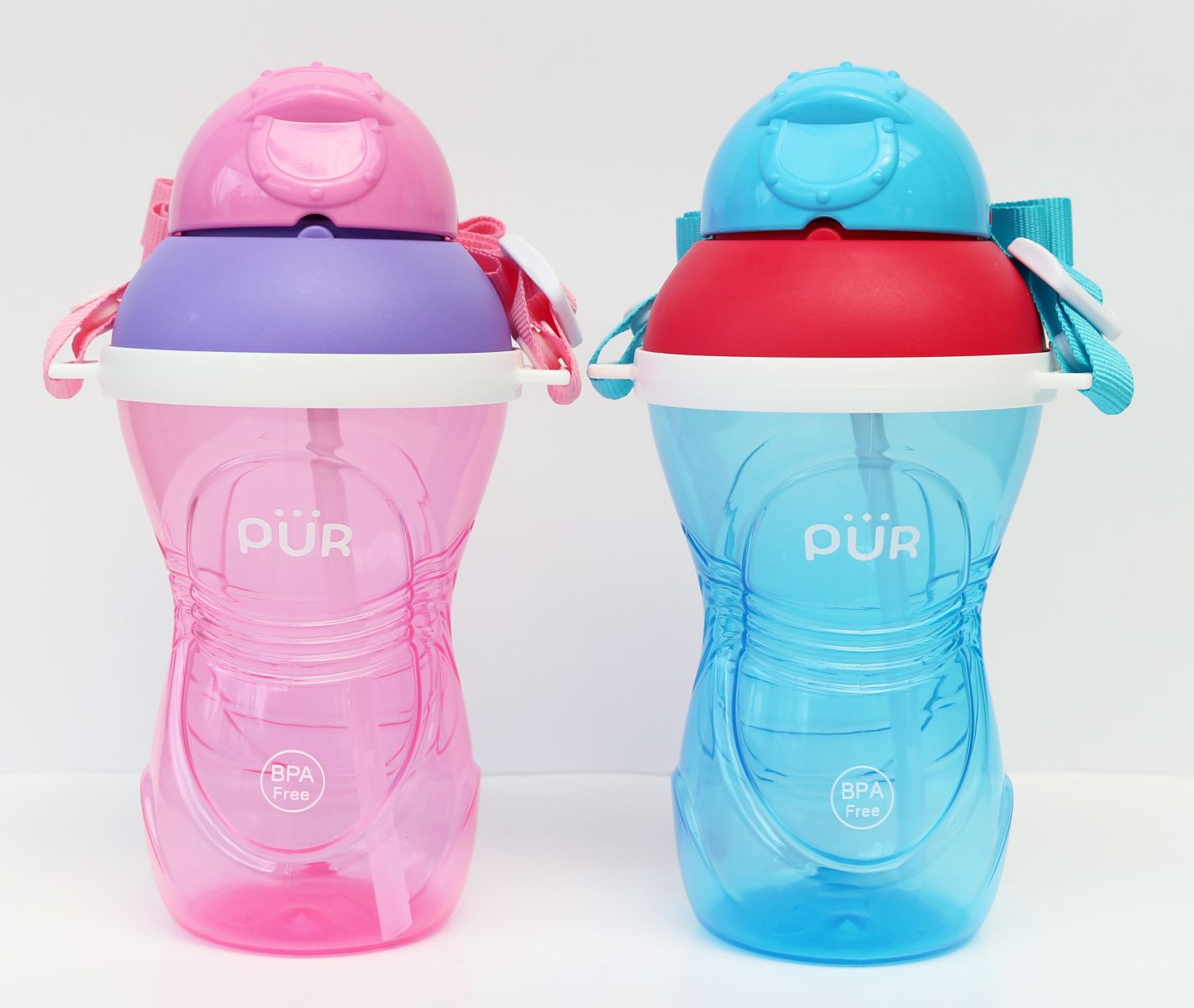 Bình nước uống thể thao cho bé có dây đeo Pur 390ml, không chứa BPA