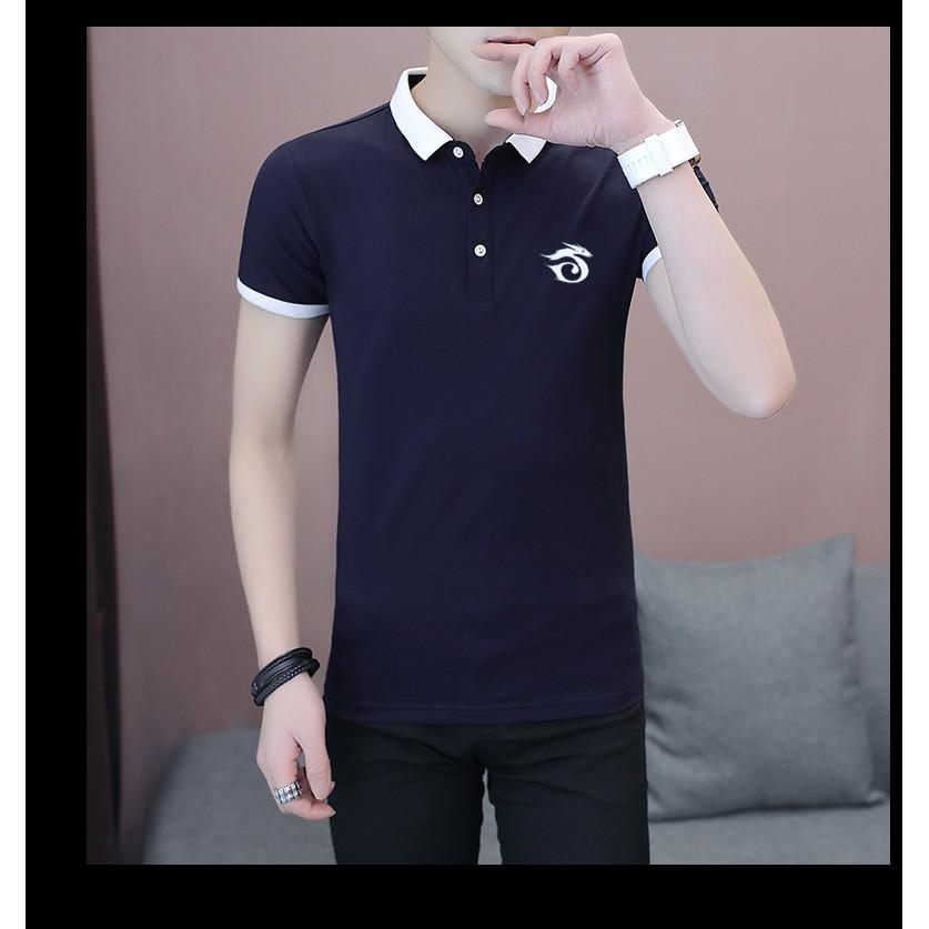 ÁO THUN NAM NGẮN TAY CỔ SƠ MI CAO CẤP ATN02-XANH ĐEN