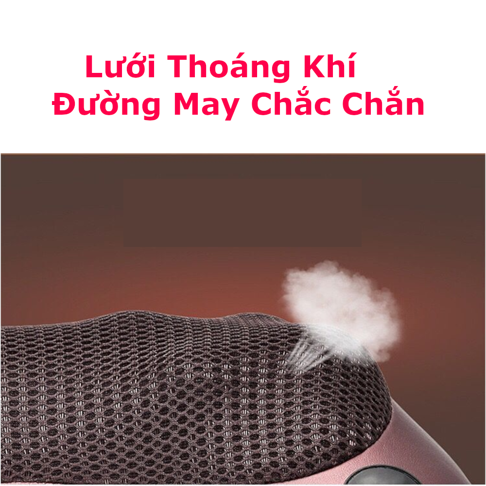 Máy Massage Cổ Vai Gáy 12 bi chạy pin cao cấp - Gối Mát Xa SUKOTO-Máy khỏe, pin trâu, chườm ấm