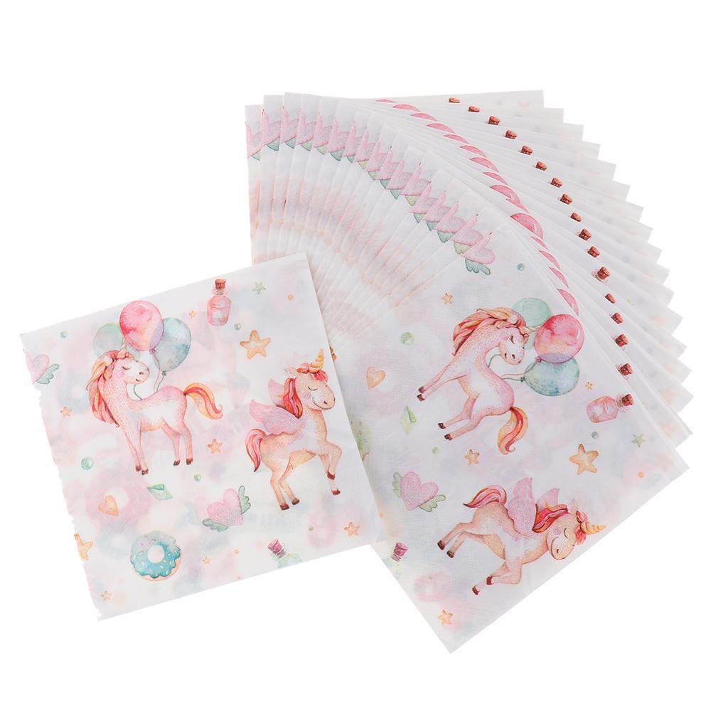 20 Pieces Lovely Magical Paper Napkin Kids Birthday Party Tableware Supply