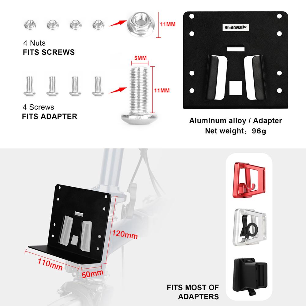Rhinowalk Bike Bag Adapter Folding Bike Front Bag Block Adapter Bike Bag Bracket Aluminum Alloy Bicycle Bag Installation Accessory