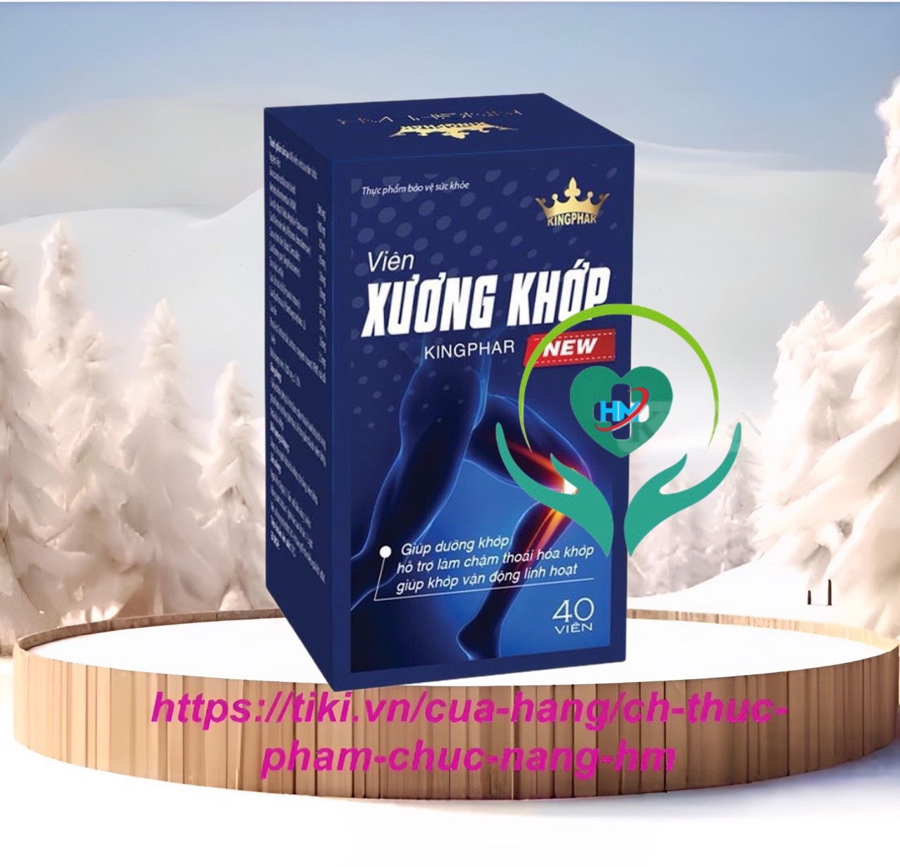 Viên XƯƠNG KHỚP Kingphar New - Hộp 40 viên - Dưỡng Khớp, Giúp Phục Hồi Cấu Trúc Mô Sụn Khớp