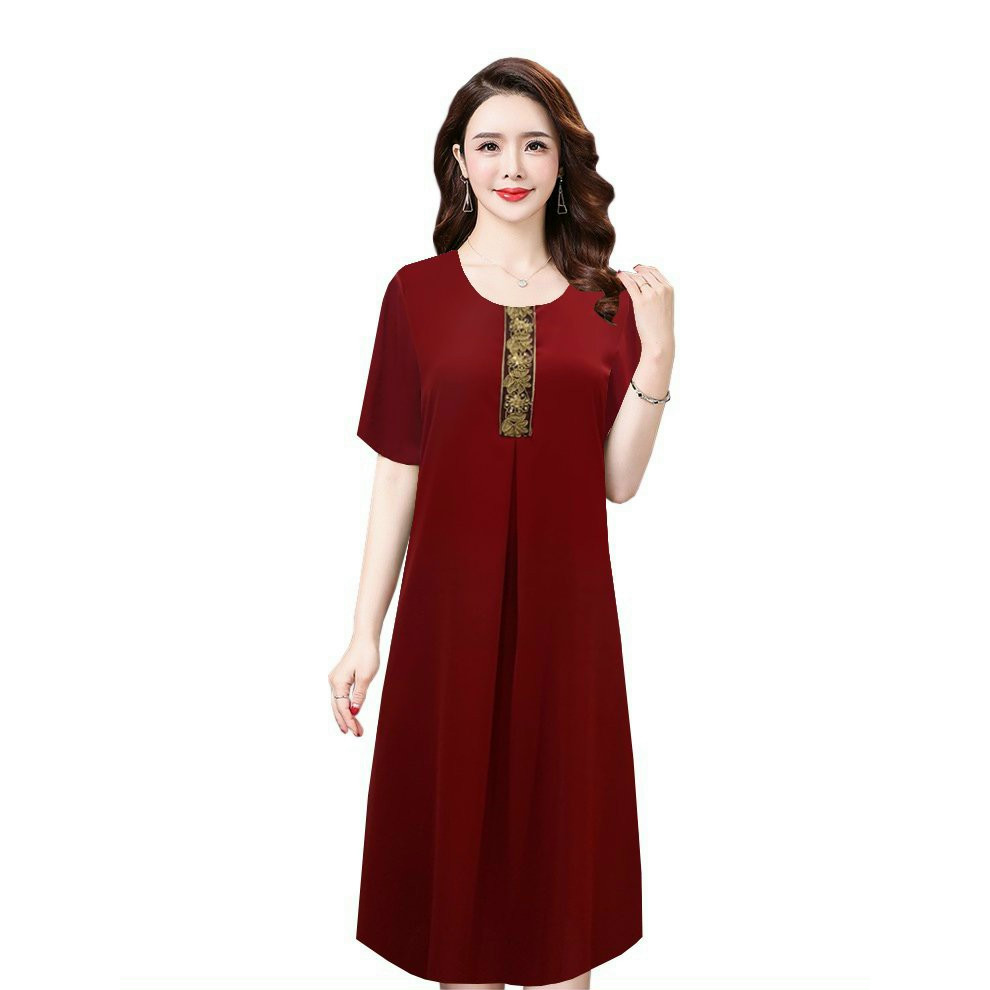 ĐẦM SUÔNG ĐÍNH HỌA TIẾT THÊU SANG TRỌNG - THỜI TRANG GK