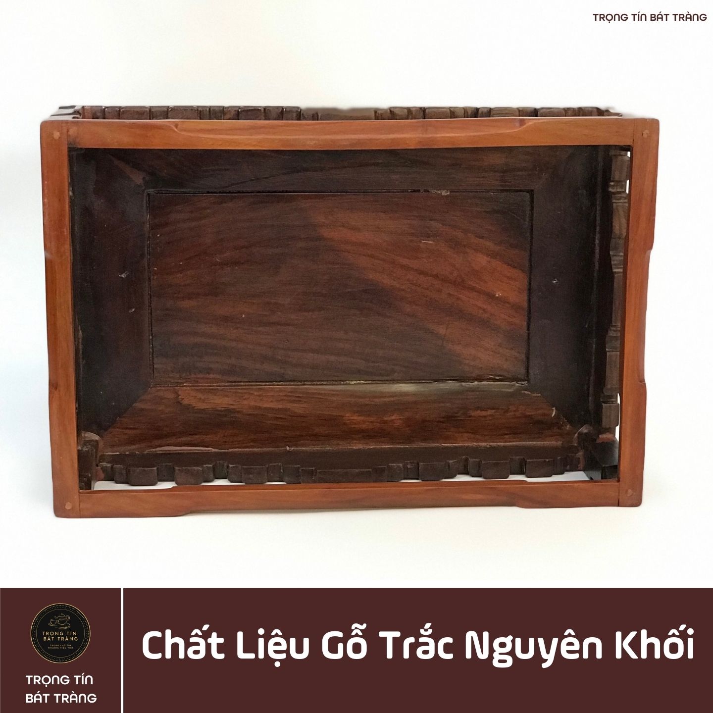 Khay Trà Gỗ Trắc Hình Chữ Nhật  Kích Thước 29,5*19,5*10,5 cm KT 90