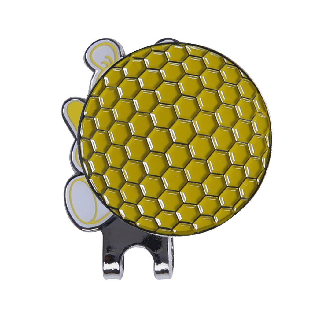 2xGolf Hat Clip with Detachable Magnetic Golf Ball Marker Bear Pattern Yellow