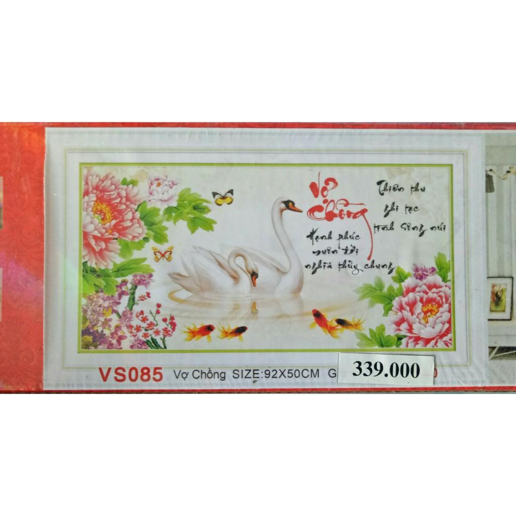 Tranh đính đá vợ chồng, kích thước 92 x 50