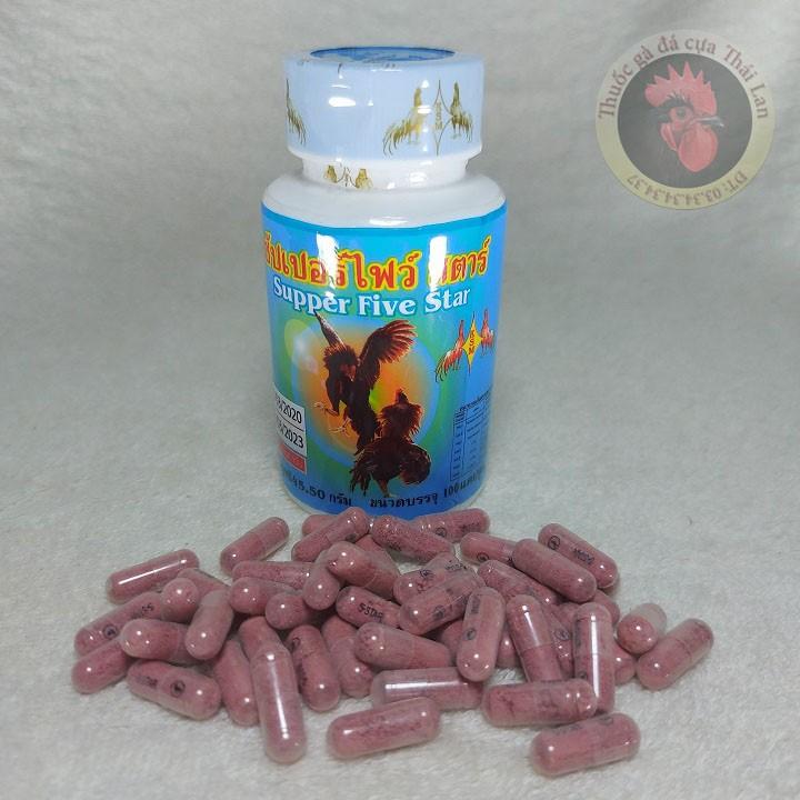 COMBO 1 LÓC / 6 LỌ - Super Five Star - dành cho gà đá - bổ gân cứng xương - mỏi lọ / 100 viên