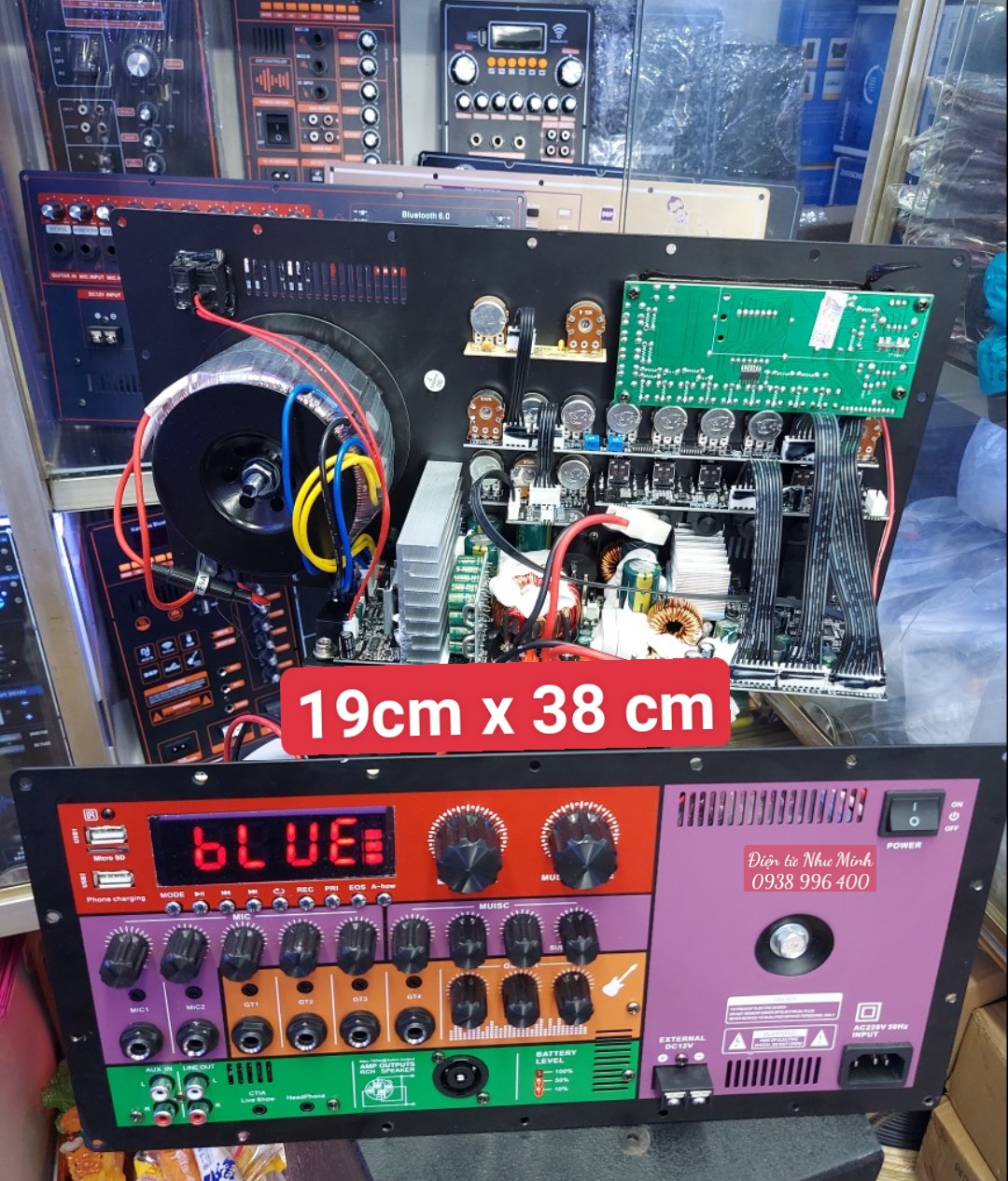 Mạch Loa Kéo F300 2 kênh Streo KÈM TÍNH NĂNG SUB ĐIỆN DSP REVERB KÍCH THƯỚC 19CMX38CM