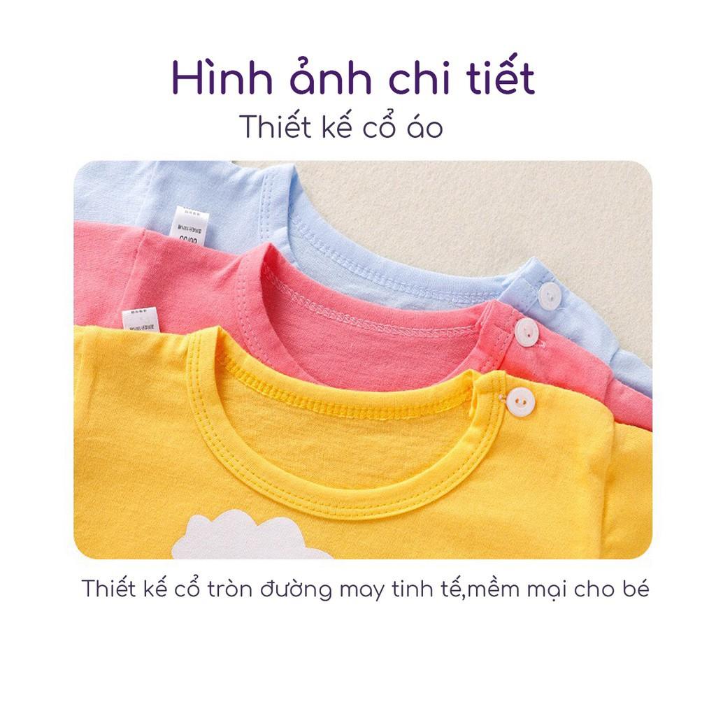 Bộ quần áo cho bé trai bé gái chất cotton in hình ngộ nghĩnh hàng xuất Âu Mỹ