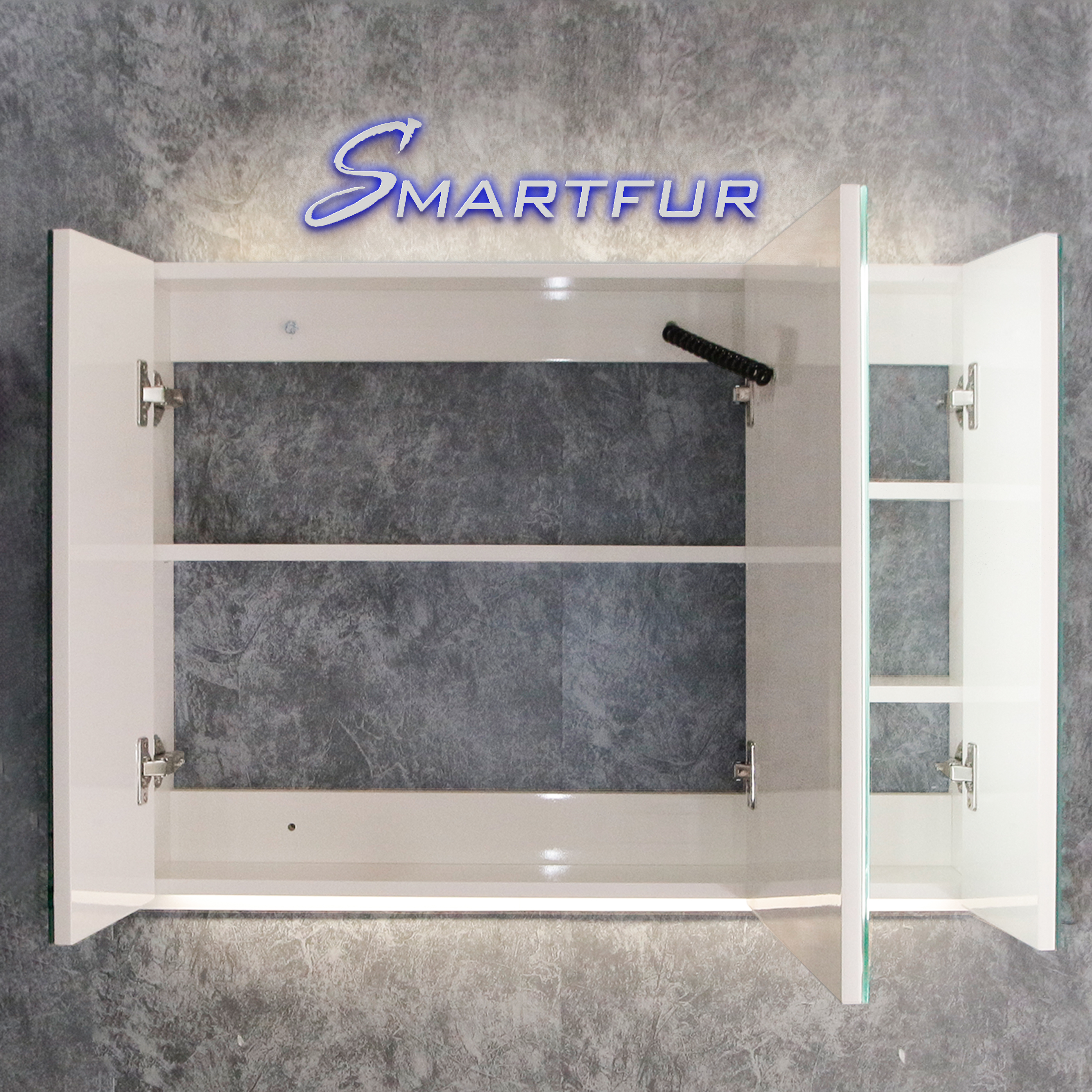 Tủ gương phòng tắm thông minh nhựa PVC cao cấp - đèn led và cảm biến nhiệt hiện đại KT SMF80L