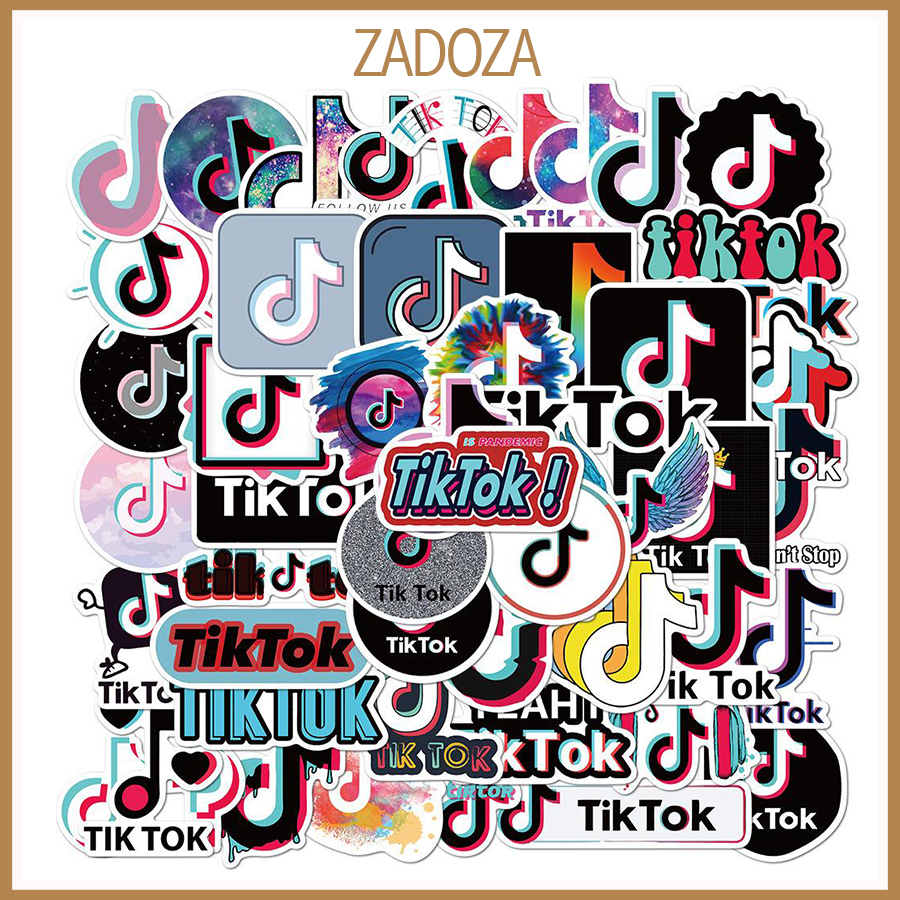 Sticker TIKTOK decal dán laptop , điện thoại hình dán trang trí