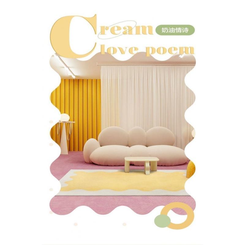 Thảm Trải Sàn Nhẹ Màu Kem Cà Phê Phong Cách Hàn Quốc Sang Trọng