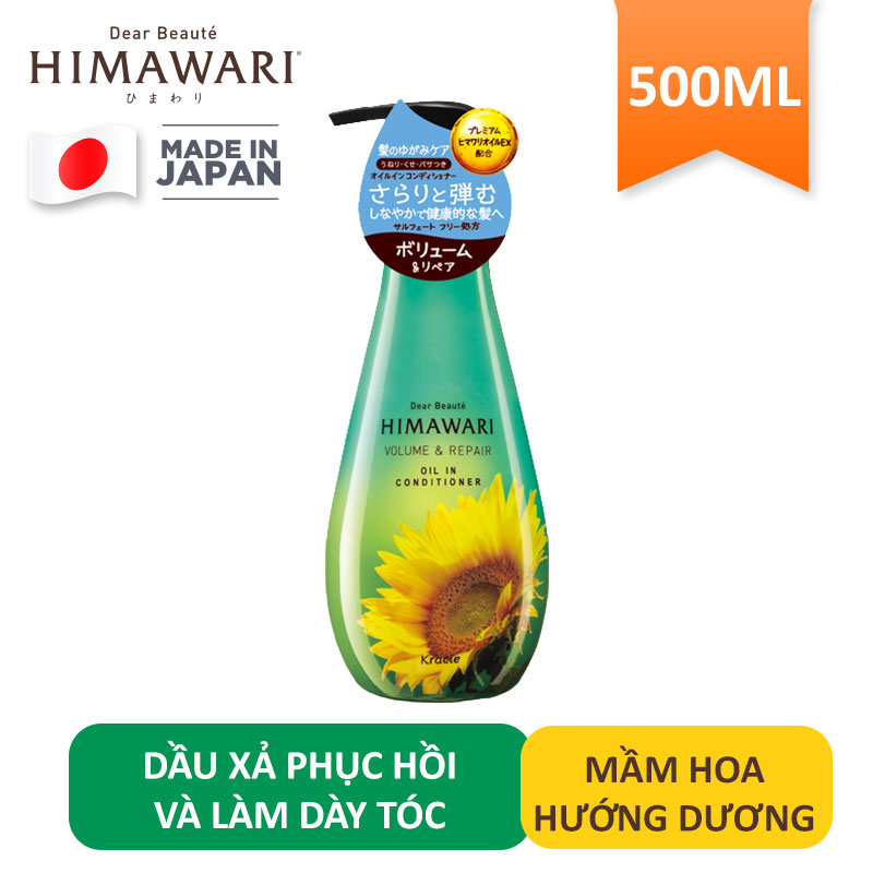 Dầu Xả Phục Hồi Tóc Và Làm Dày Tóc Himawari Tinh Chất Hoa Hướng Dương (500g)
