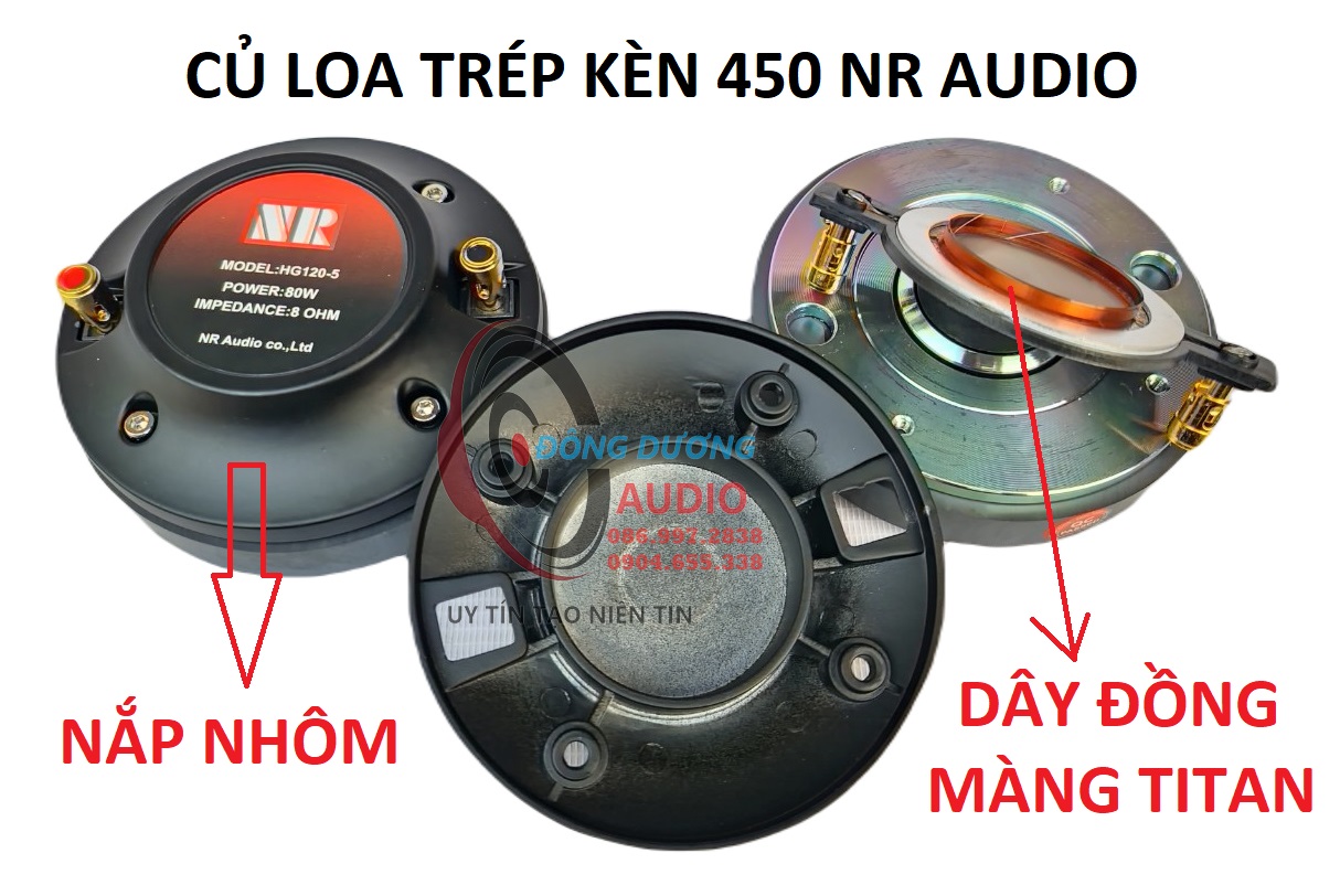 GIÁ 1 ĐÔI -  TÉP KÈN 450 NR AUDIO NẮP NHÔM LOẠI VÍT ỐC - TREBLE 450 CỦ KÈN 450 - HÀNG NHẬP KHẨU