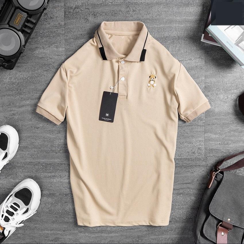 Áo polo Nam cổ bẻ thêu teddy JBAGGY, Polo nam vải cá sấu cotton phong cách thời trang Hàn Quốc