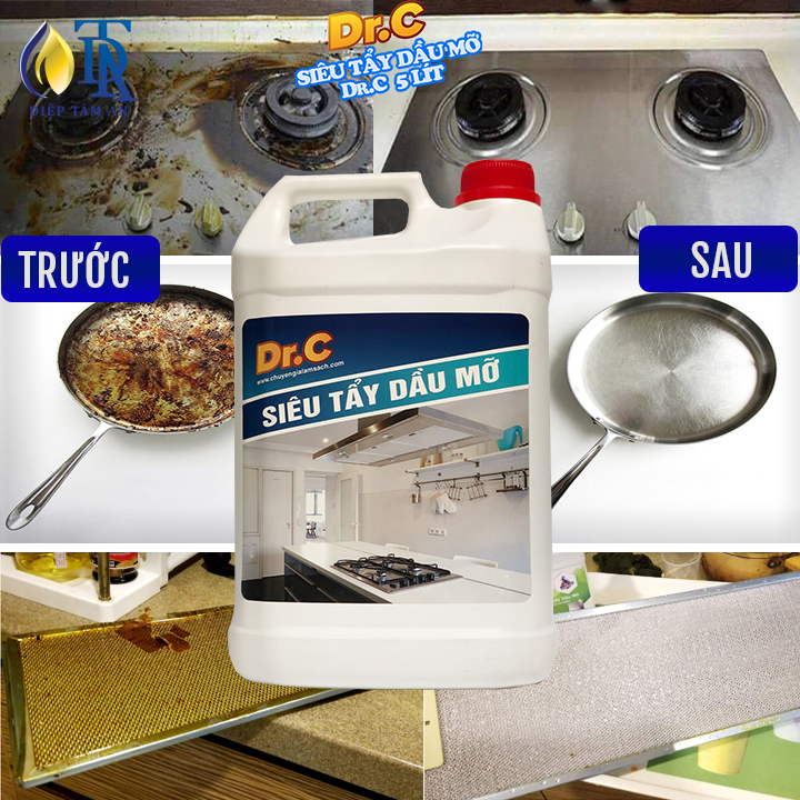 Nước Lau Bếp Đa Năng,Tẩy Xoong Nồi Siêu Sạch,Tẩy Dầu Mỡ Nhà Bếp,Tẩy Dầu Mỡ Máy Hút Mùi,Tẩy Bếp Từ Bếp Gas Dr.c 5 Lít