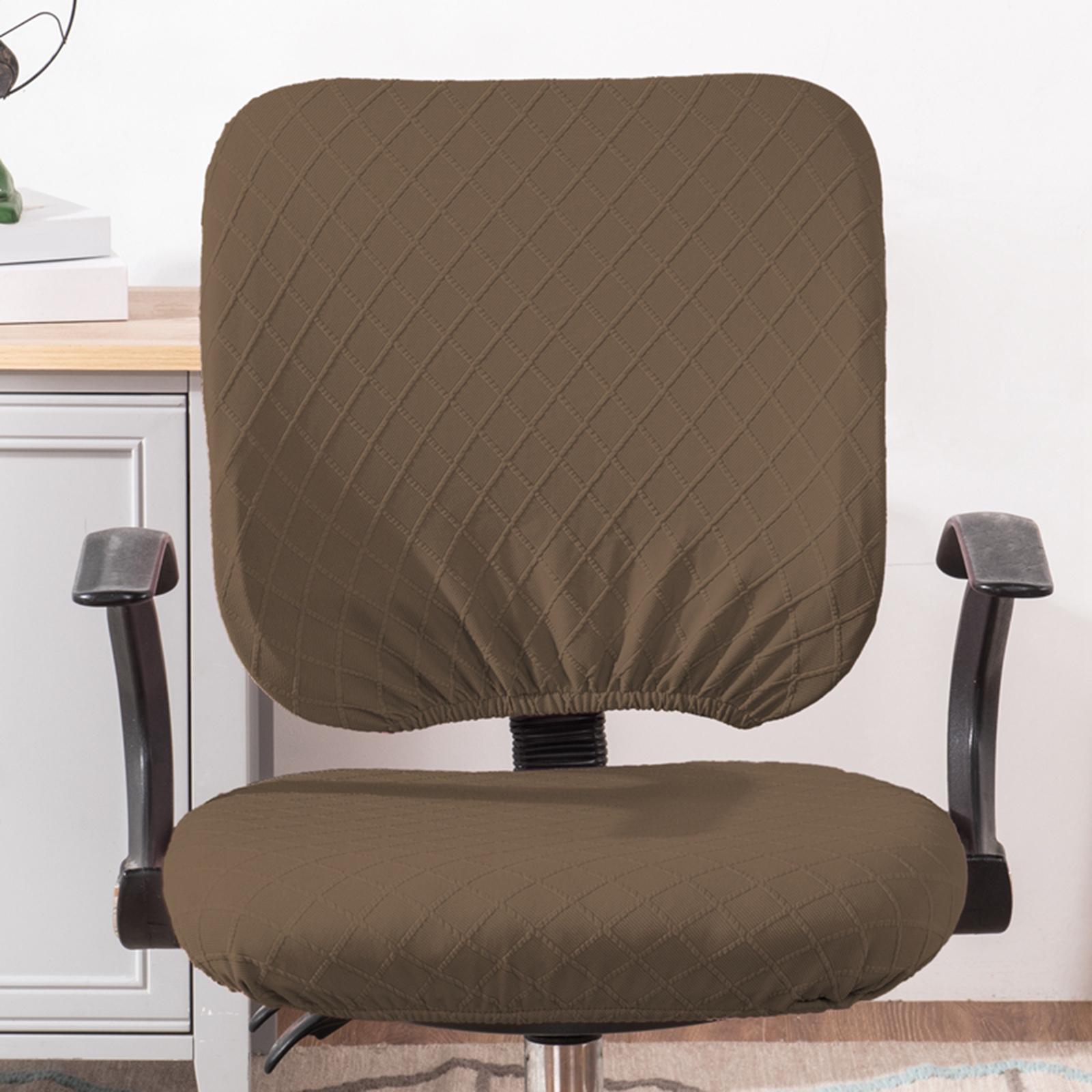 2Pcs Stretch Chair Covers Solid Office Salon Resturant Seat Cover