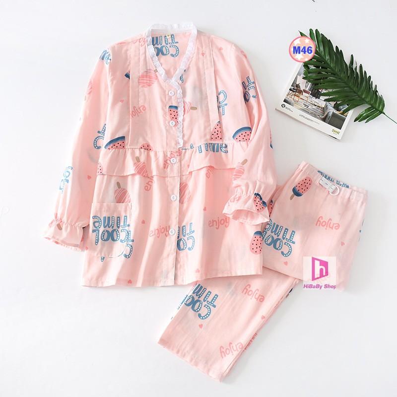 Bộ đồ sau sinh Pijama (Thô Đũi) Mặc hè cực mát M5