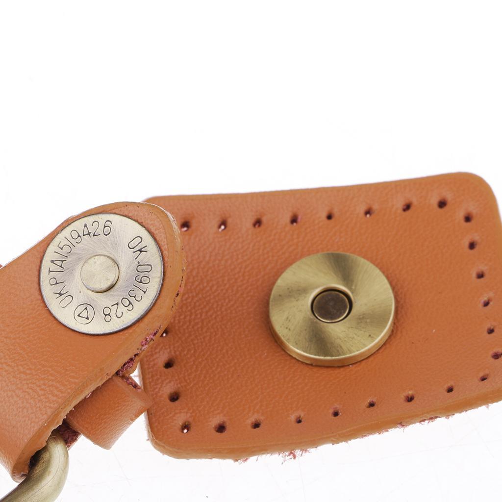 2 Sets PU Sewing Buckle Alloy Leather for Various Styles of Diy Bags, Brown Color