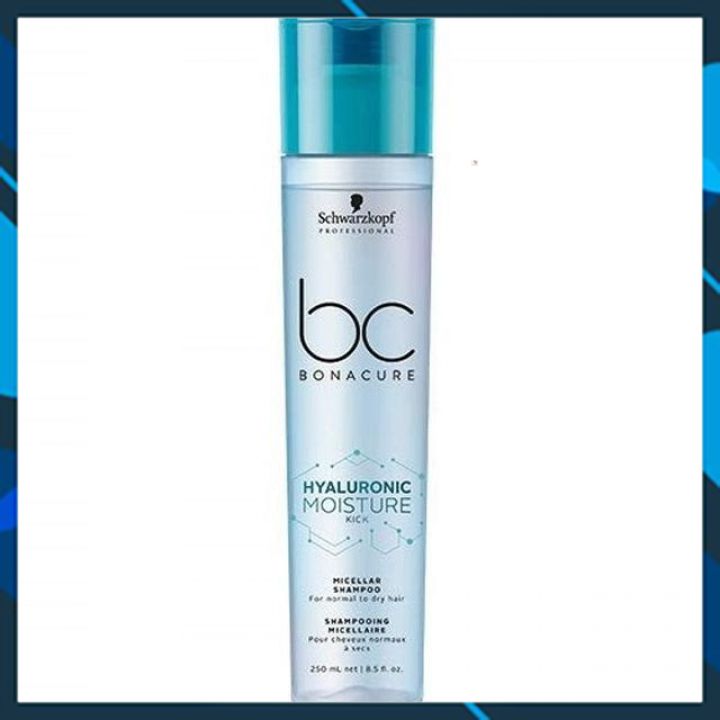 Dầu gội Schwarzkopf BC Bonacure Hualuron Moisture Kick Micellar shampoo giữ ẩm tóc khô giòn và xoăn Đức 250ml