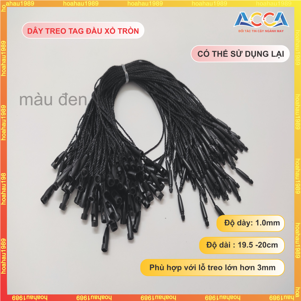 Dây treo mác dây dù, dây ti xỏ tag mác quần áo loại cao cấp chất liệu Polyester_Dây treo tag nhãn mác thẻ bài quần áo_In nhãn mác_Nhận làm dây treo khắc Logo theo yêu cầu