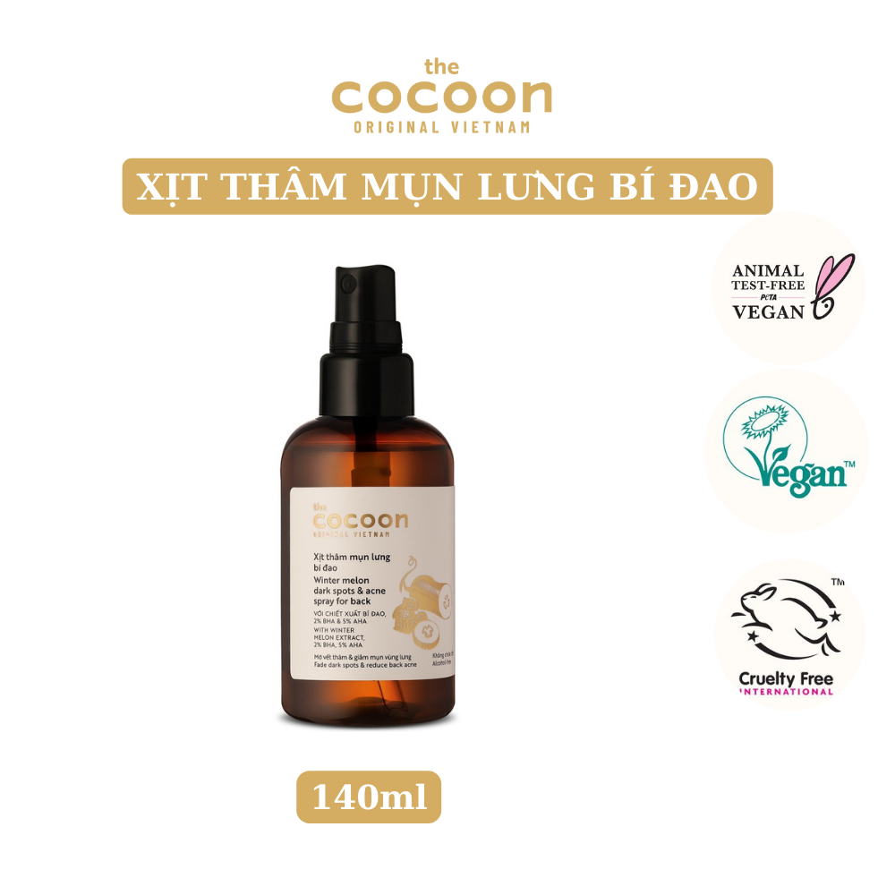 Xịt thâm mụn lưng bí đao Cocoon 140ml