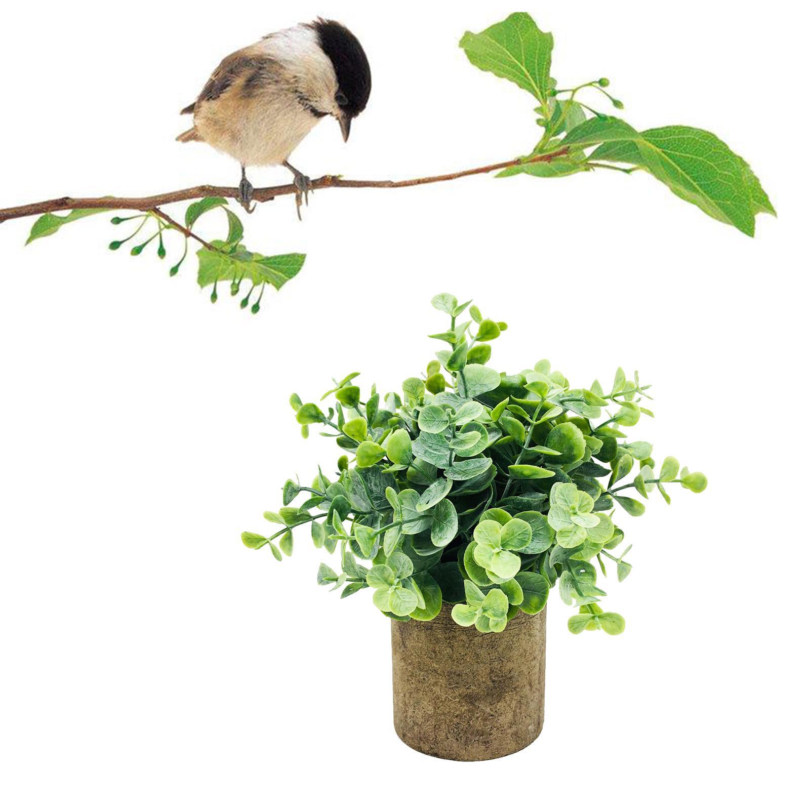 Artificial Eucalyptus Bonsai Fake Plants in Pot Garden Wedding Decoration