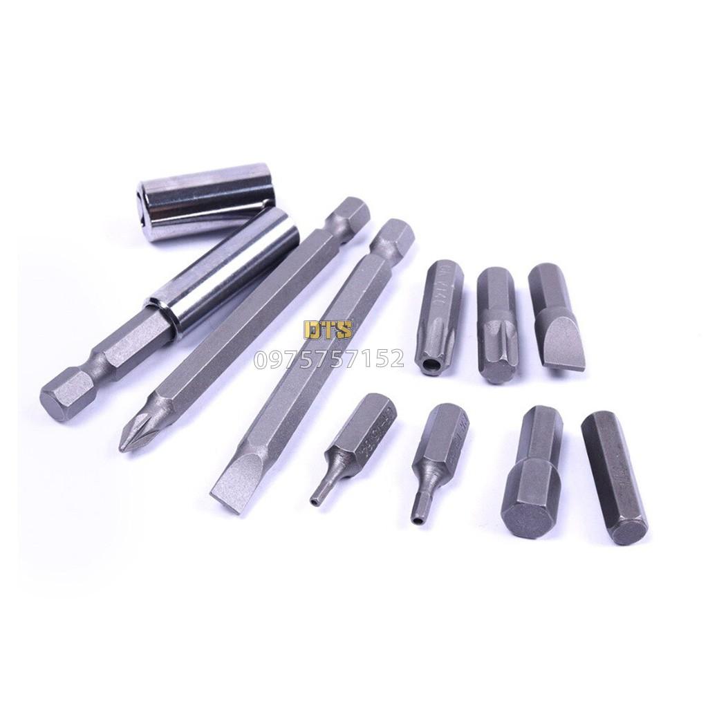 Bộ 98 chi tiết mũi vặn tua vít đa năng chuôi lục giác 6.35mm cho máy khoan điện cầm tay, máy khoan pin thép CR-V cao cấp