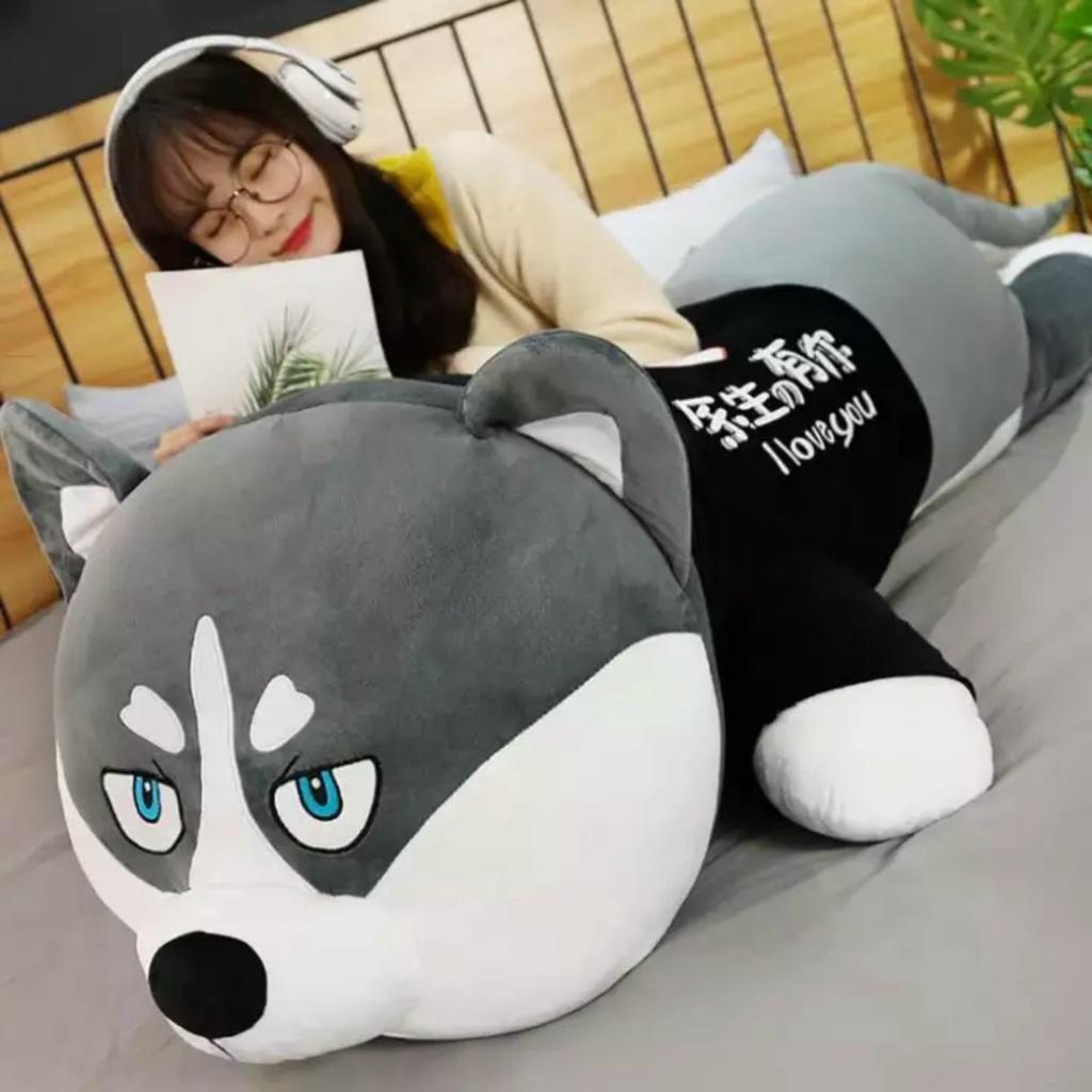 Gấu Bông Chó Husky Siêu To Khổng Lồ _ Chó Husky Siêu Mềm Mịn tạo cảm giác thoải mái khi ôm