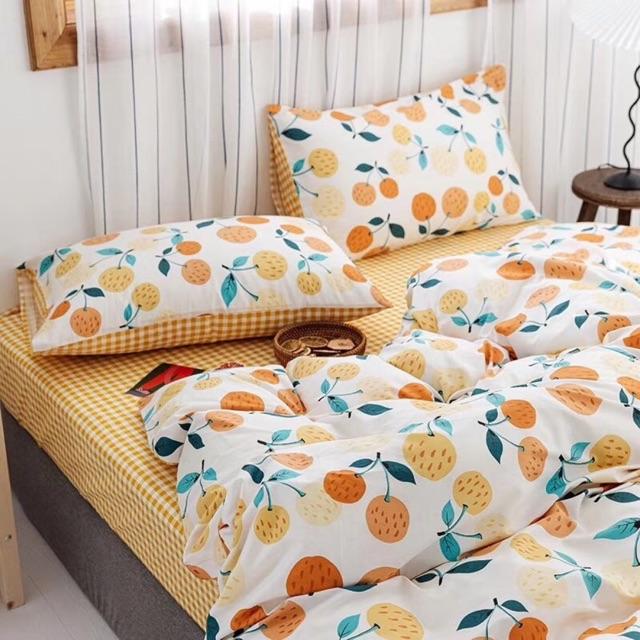 Set Cotton Simble Living Hàng Nhập Khẩu Cao Cấp 4 Món Trái Cam