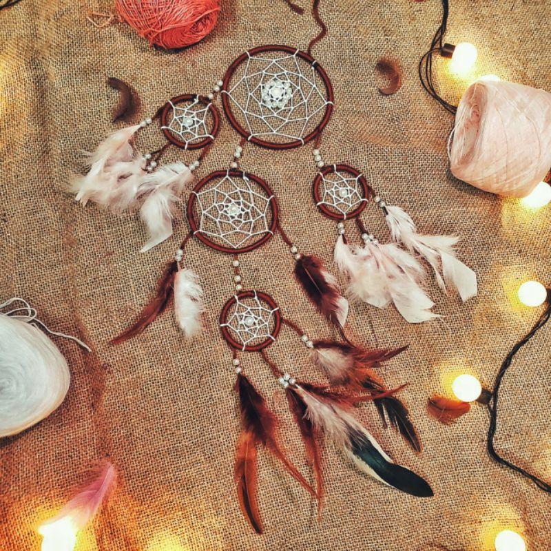 Dreamcatcher 5 vòng siêu xinh trang trí nhà cửa