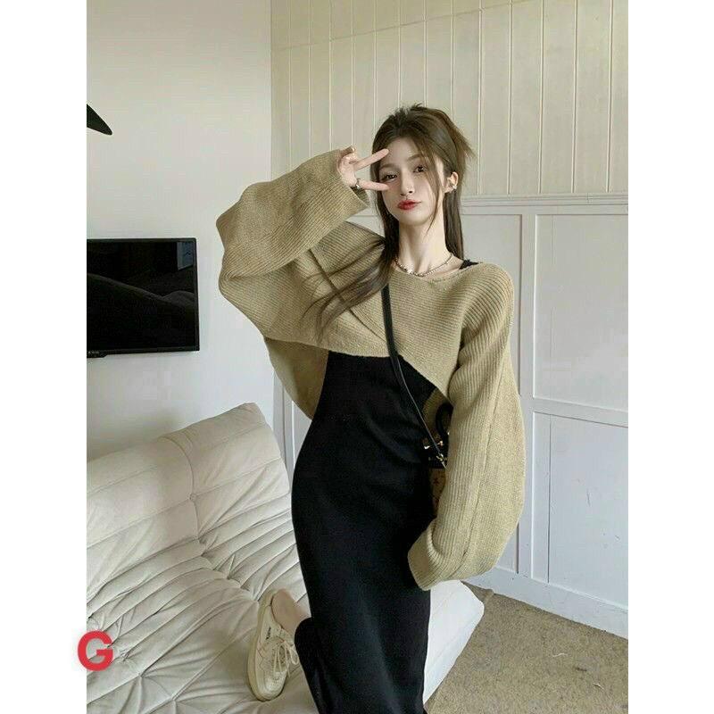SET BỘ 2 MÓN ÁO KHOÁC KIỂU TAY DÀI MIX VÁY BODY ÔM DÁNG DÀI CHO CÁC NÀNG NỮ TÍNH