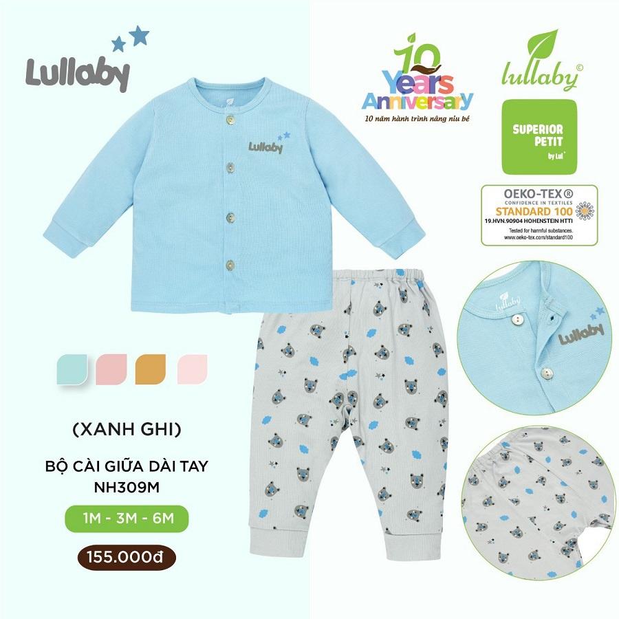 Bộ Quần Áo Lullaby Cài Vai Dài Tay Vải Petit Cho Bé Trai/Gái