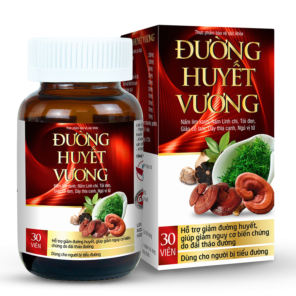 Viên Uống Hỗ Trợ Giảm Đường Huyết và Giảm Nguy Cơ Biến Chứng Của Đái Tháo Đường - Đường Huyết Vương Hủ 30 viên